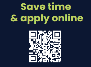 Scan to save time and apply online.