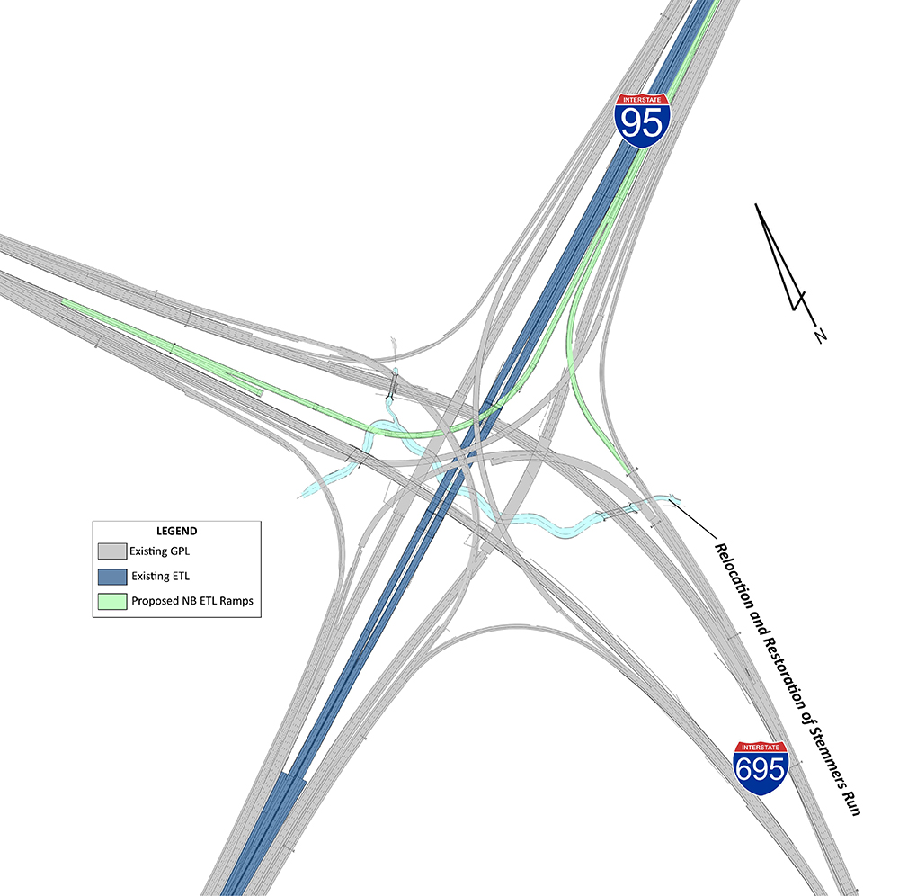 interchange of I-95 and I-695