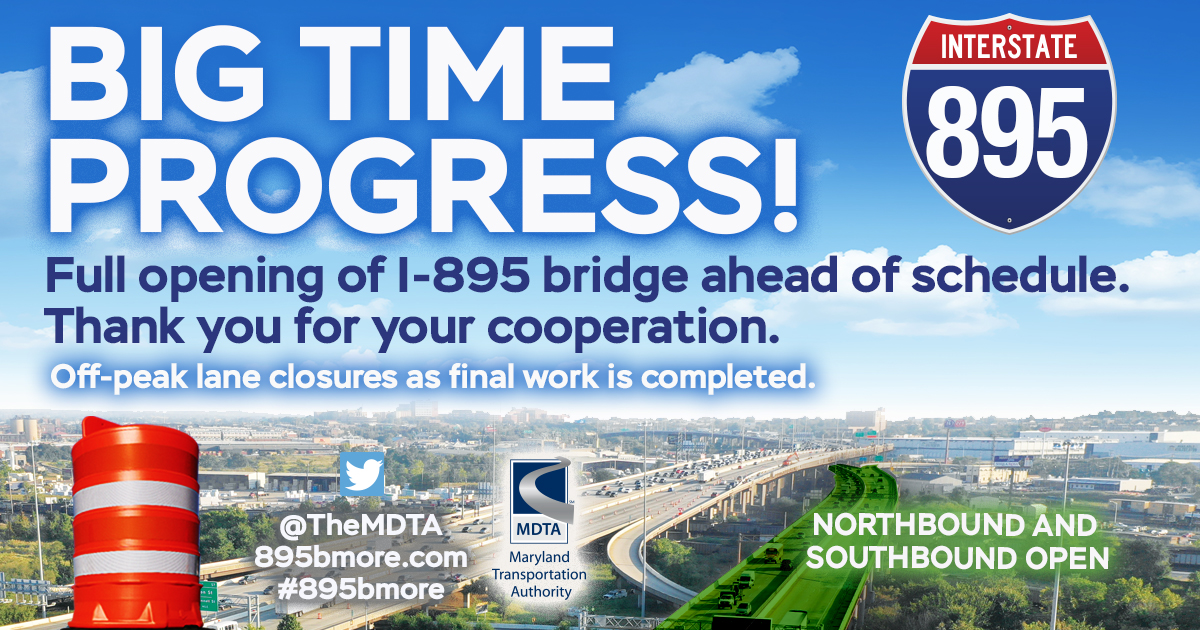 Full opening of I-895 ahead of schedule