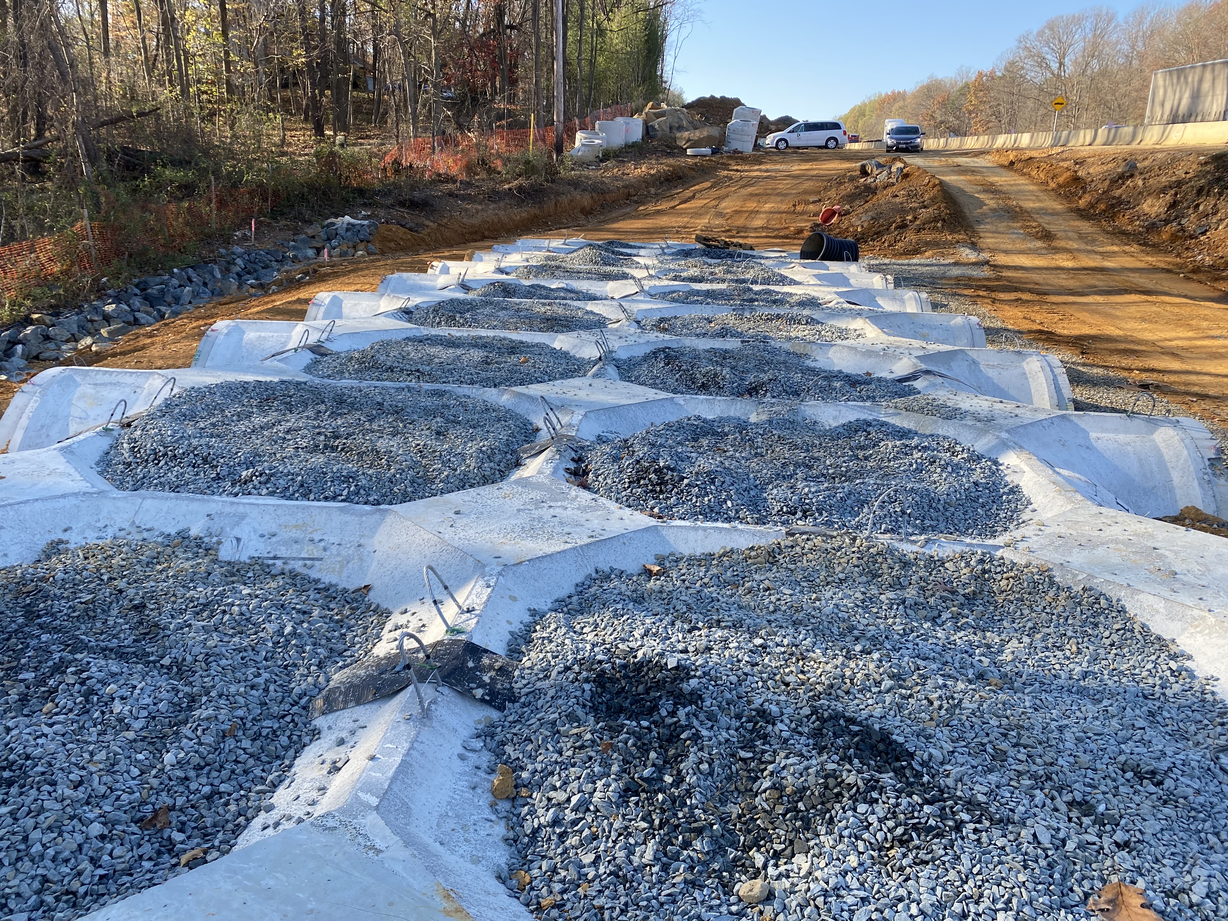 Underground stormwater management retention facility prior to being covered.