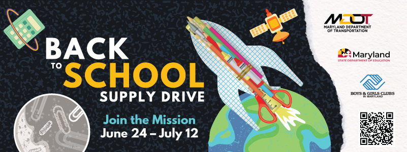 Back to School Supply Drive - Join the Mission June 24 through July 12 - Follow Link to learn more.