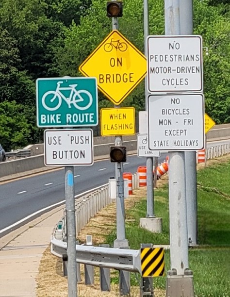 Bridge Bike Root signs.